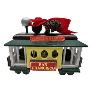 Vintage Wooden SAN FRANCISCO CABLE CAR Powell & Market # 375 Ornament by KCI‎